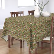 Wild meadow floral in green - medium