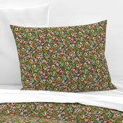 Wild meadow floral in green - medium