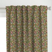 Wild meadow floral in green - medium