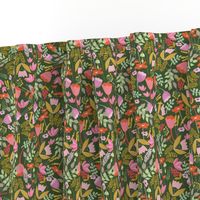 Wild meadow floral in green - medium