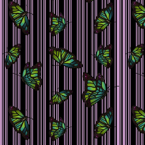 Steampunk Barcode Stripe Butterfly in mauve