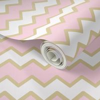 Pink Gold Chevron