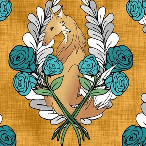 Fox Rose Wreath Gold