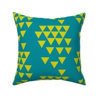 citrus yellow geo triangle on teal