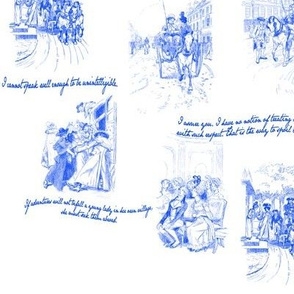 Northanger Abbey Toile Blue