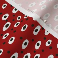 (SMALL SCALE) Black-spotted white dots on red (egyptian palette) by Su_G