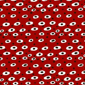 (SMALL SCALE) Black-spotted white dots on red (egyptian palette) by Su_G