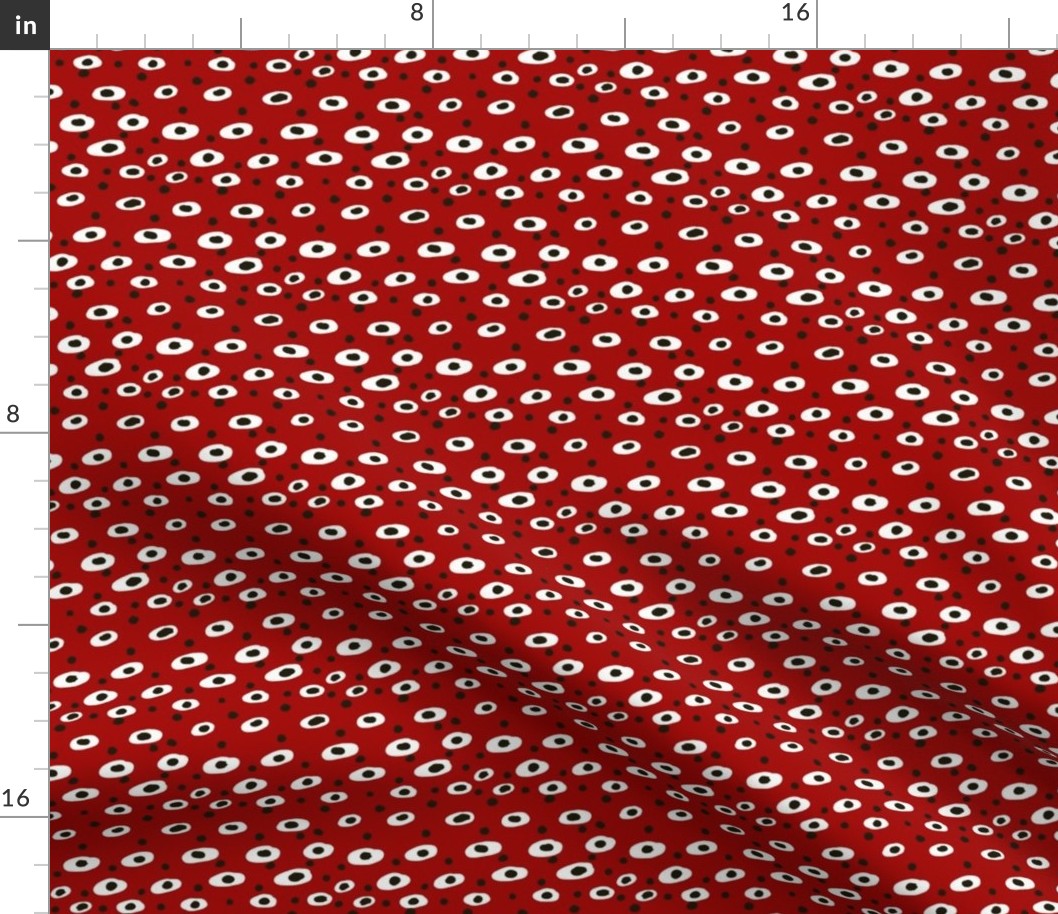 (SMALL SCALE) Black-spotted white dots on red (egyptian palette) by Su_G