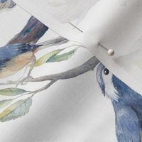 Watercolor birds pattern