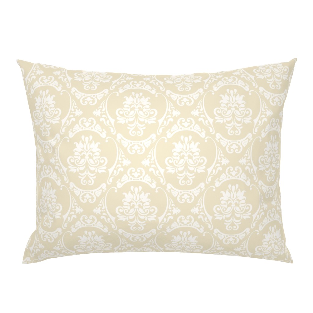 Damask // Almond, Linen White 