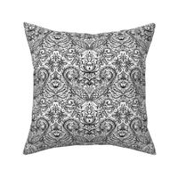 Detailed Decorative Art Nouveau Doodle in black and white