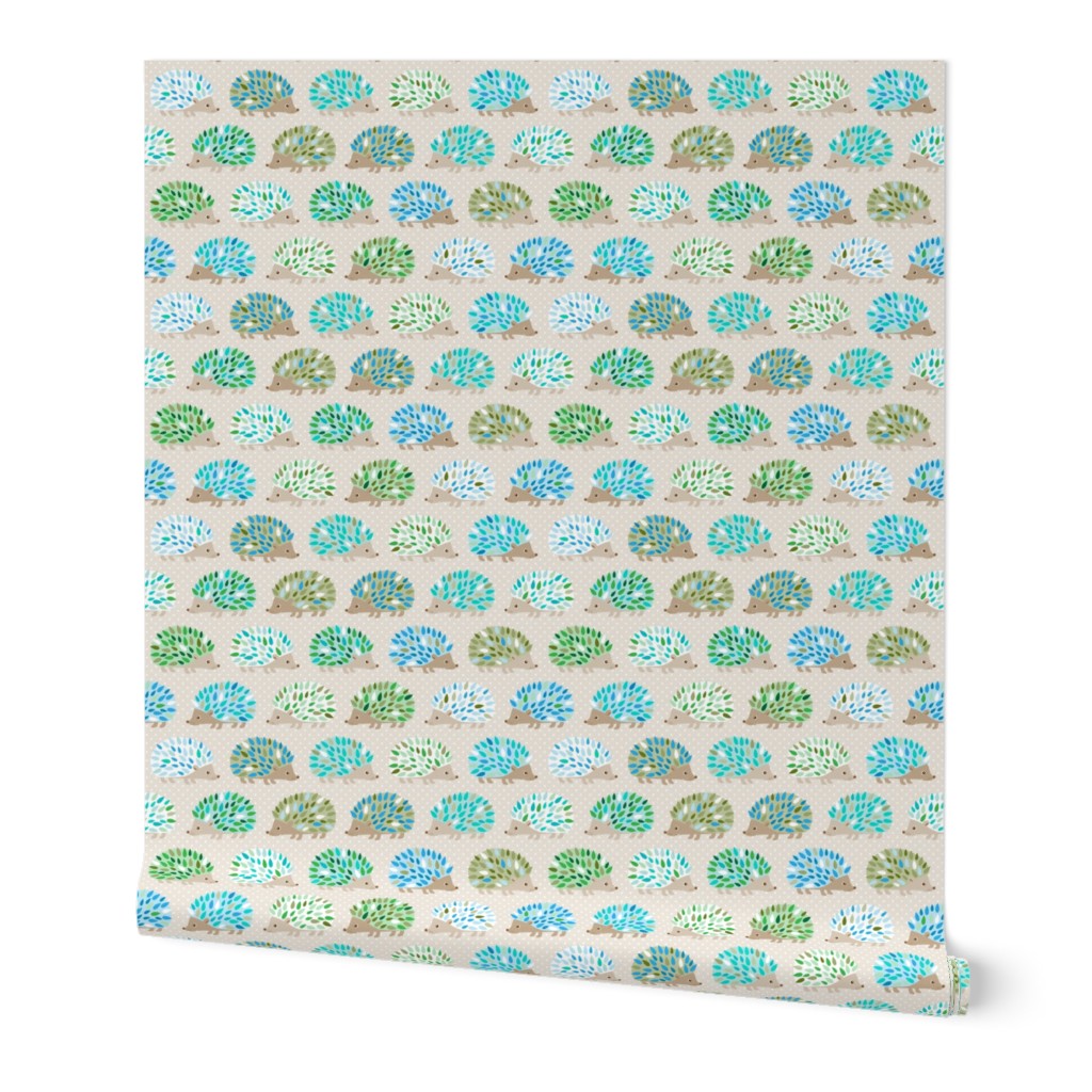 Hedgehog polkadot - blue and green