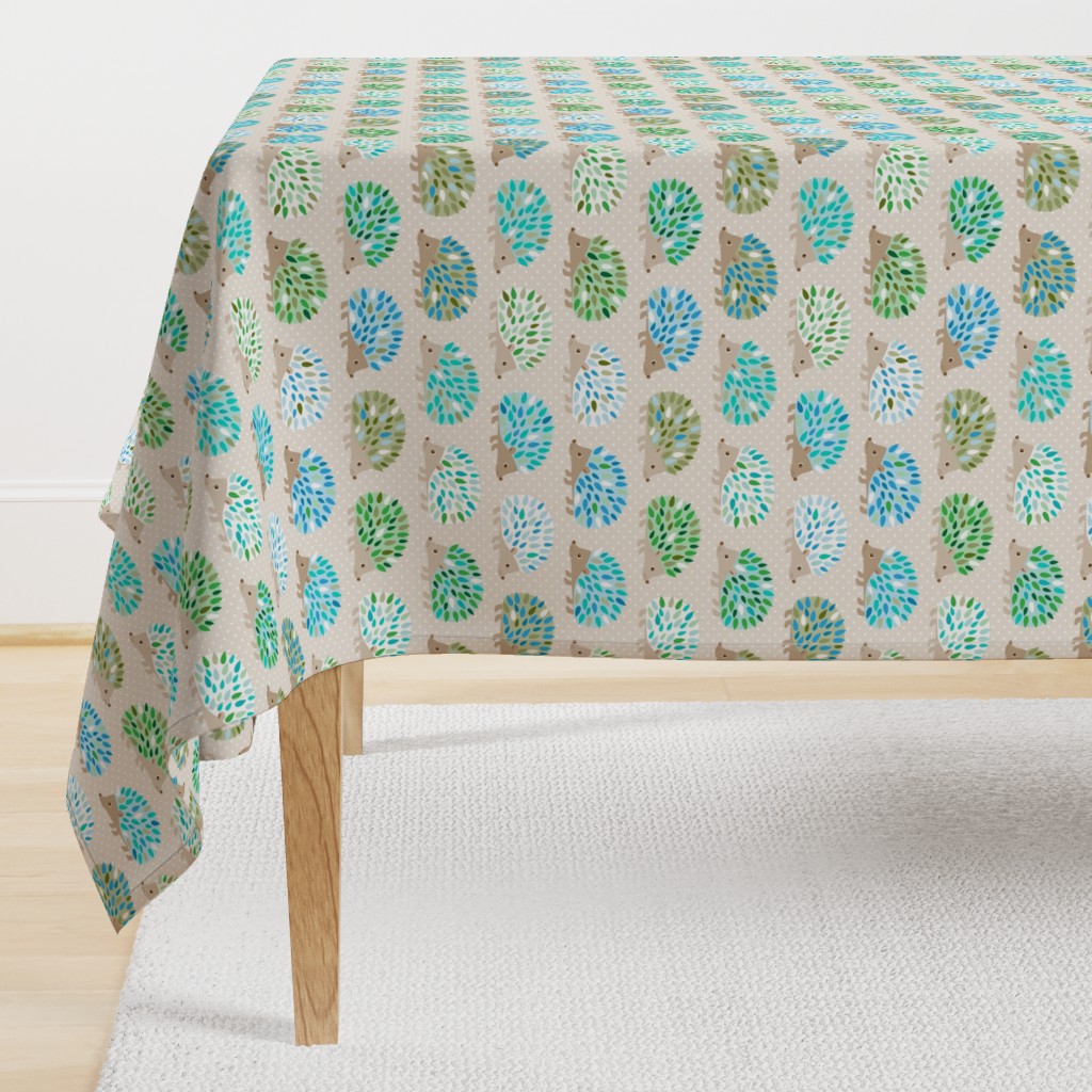 Hedgehog polkadot - blue and green