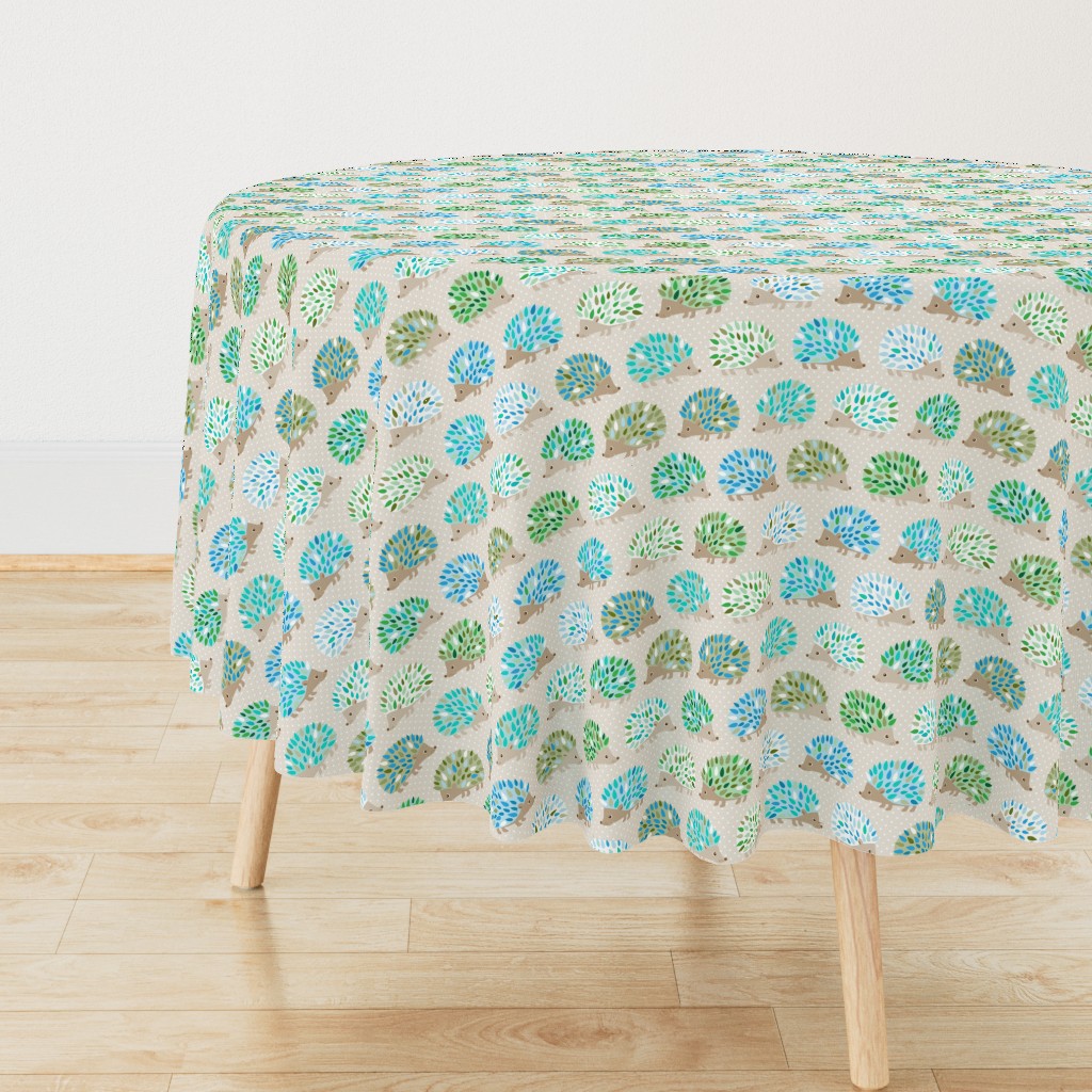 Hedgehog polkadot - blue and green