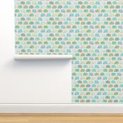 Hedgehog polkadot - blue and green