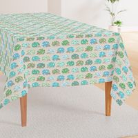 Hedgehog polkadot - blue and green