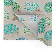 Hedgehog polkadot - blue and green