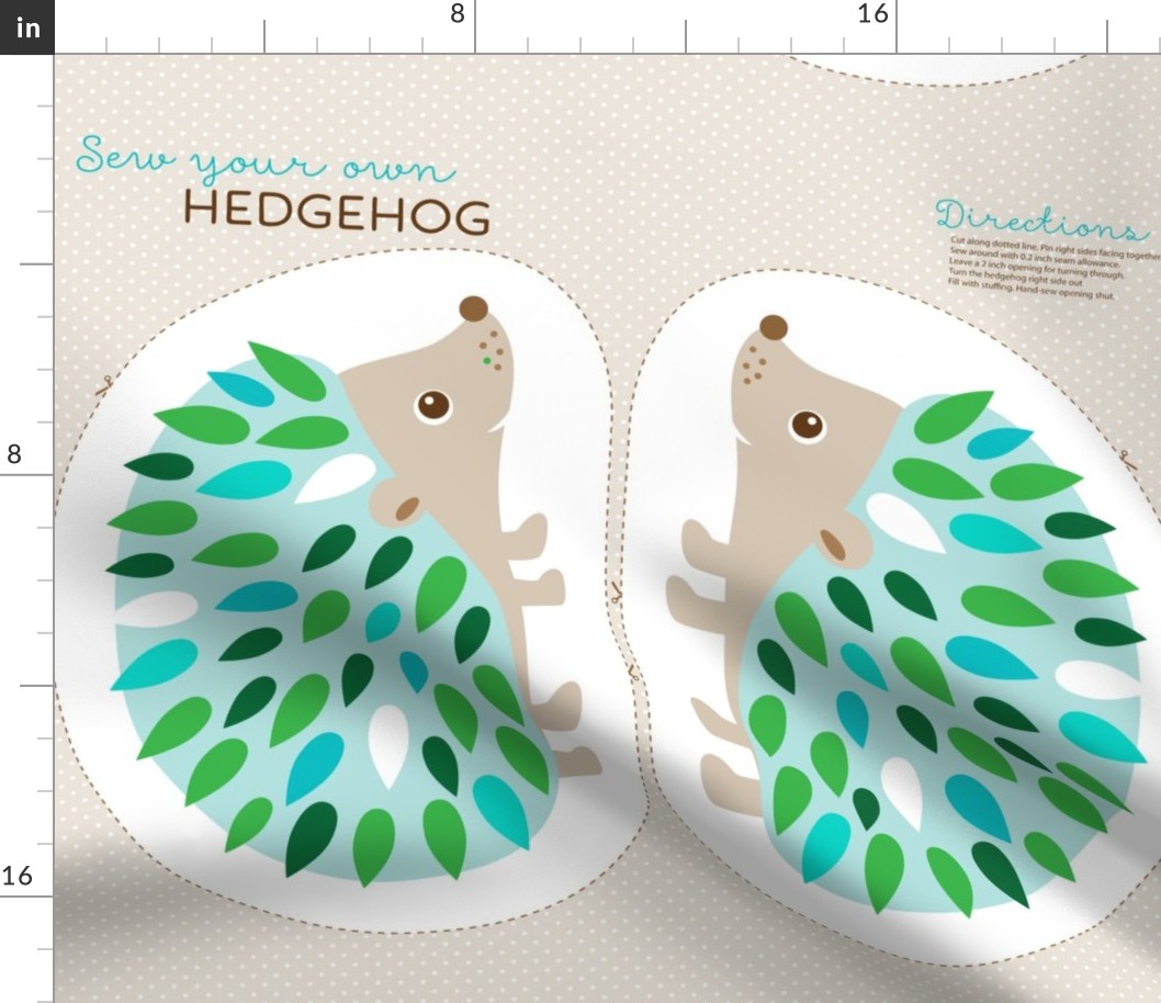 Hedgehog cut and sew - blue