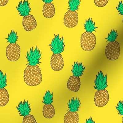 Pineapples on Sunny Yellow