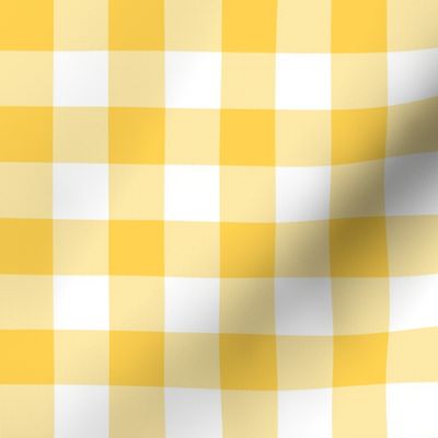 Yellow and white 1" gingham check