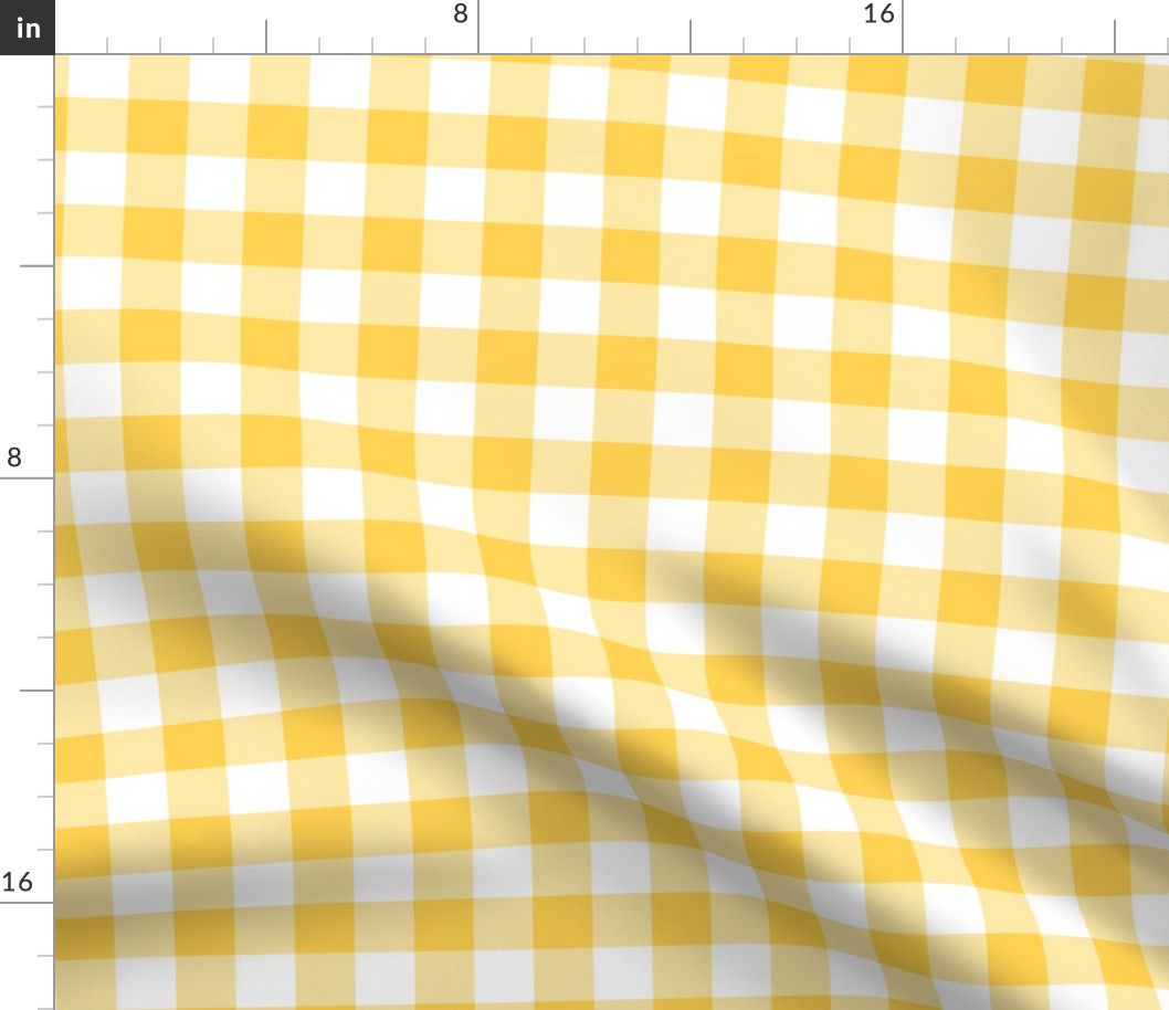 Yellow and white 1" gingham check