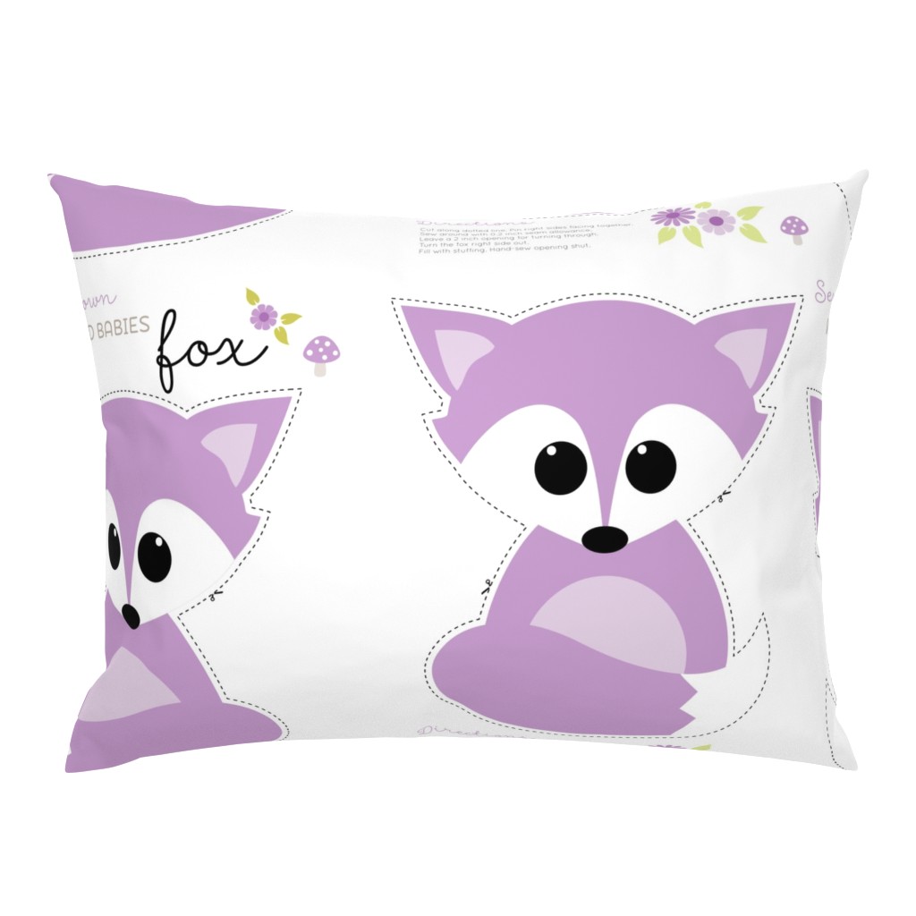 Sew your own baby fox - 2 fronts in purple