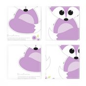 Sew your own baby fox - 2 fronts in purple
