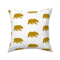 Grizzly Bear - Gold/White - Mustard Bear