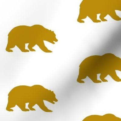 Grizzly Bear - Gold/White - Mustard Bear