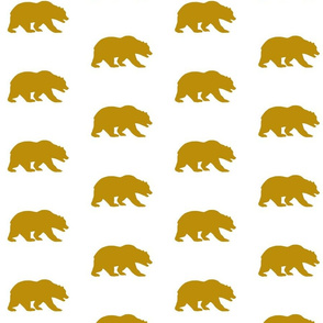 Grizzly Bear - Gold/White - Mustard Bear