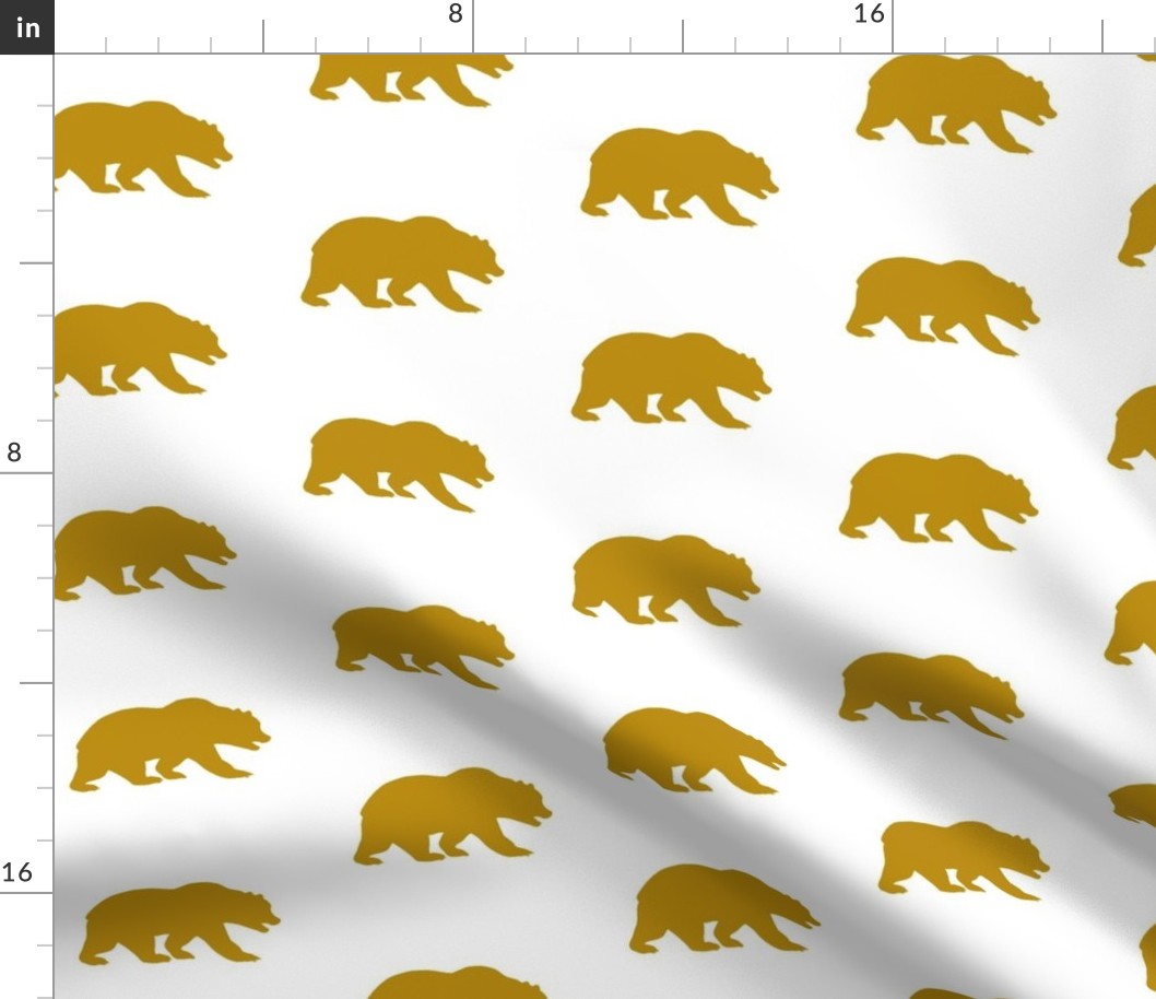 Grizzly Bear - Gold/White - Mustard Bear