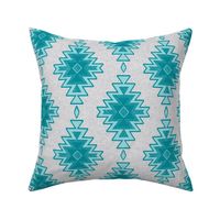 Sandy Kilim - Sky - Teal Blue and Grey