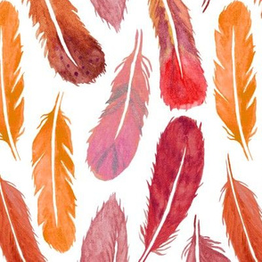 Watercolour Feather Drop - Autumn