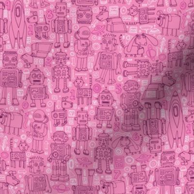 Robot Pattern - Pink