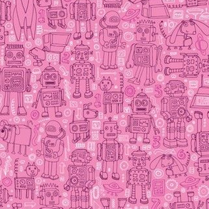 Robot Pattern - Pink