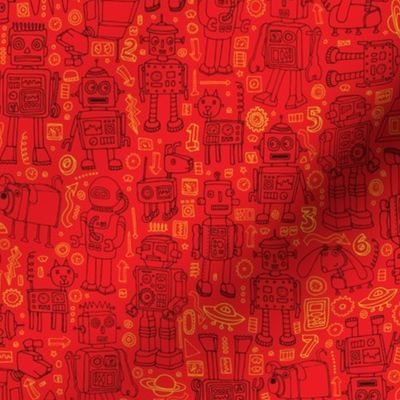 Robot Pattern - Red