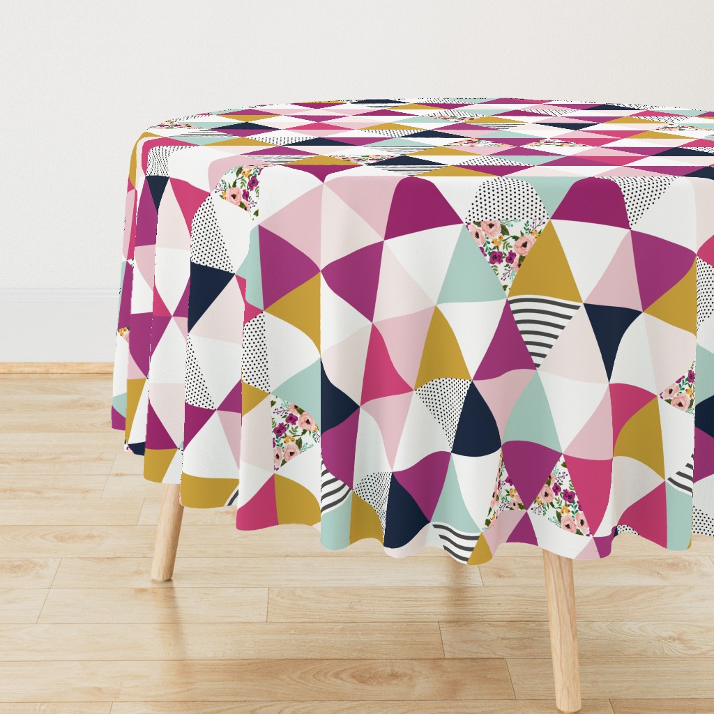 Floral Triangle Wholecloth - Josie Meadow