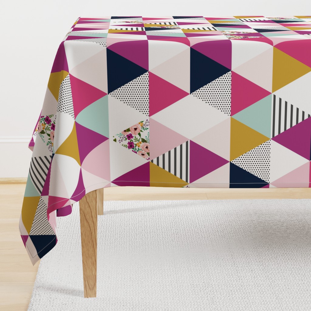 Floral Triangle Wholecloth - Josie Meadow