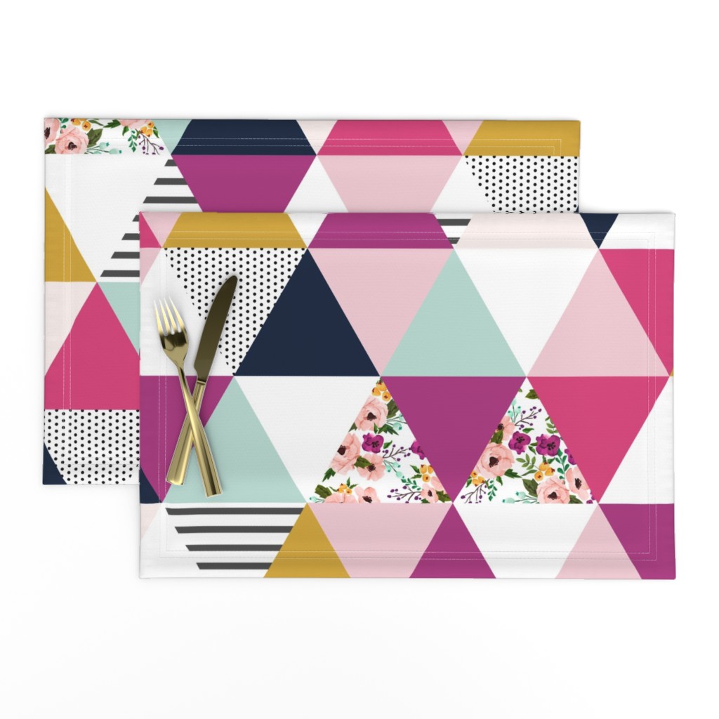 Floral Triangle Wholecloth - Josie Meadow