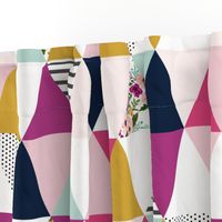 Floral Triangle Wholecloth - Josie Meadow