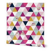 Floral Triangle Wholecloth - Josie Meadow