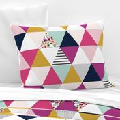 Floral Triangle Wholecloth - Josie Meadow
