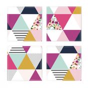 Floral Triangle Wholecloth - Josie Meadow