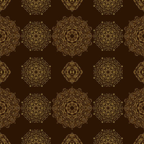 Brown & Gold Mandala Print