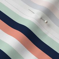 Stripes - Mint/Navy/White/Coral