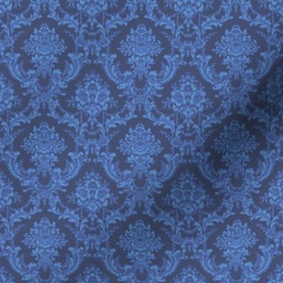 China Blue (dark) Damask/Toile-