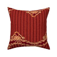 Floral Lace Stripe-Burgundy