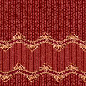 Floral Lace Stripe-Burgundy