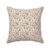 Colorful retro London bus UK great britain pattern XS