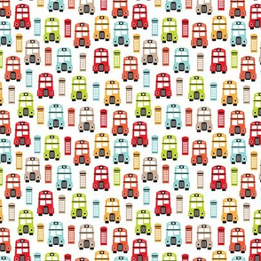 Colorful retro London bus UK great britain pattern XS